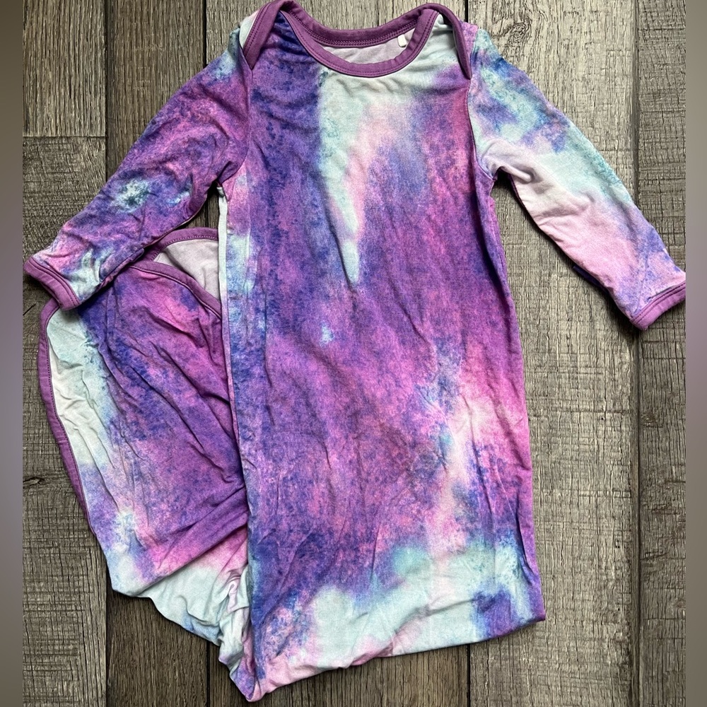 Little Sleepies Knot Gown Purple TieDye